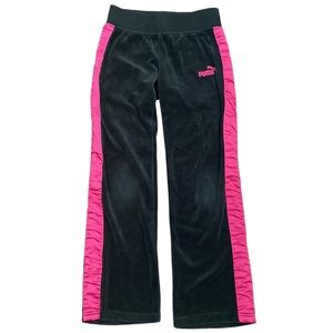Girls Puma Velour Track Pants